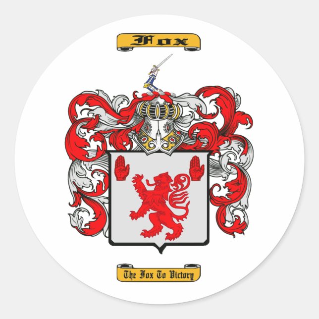 Pegatina Redonda Fox (irlandés) (Anverso)