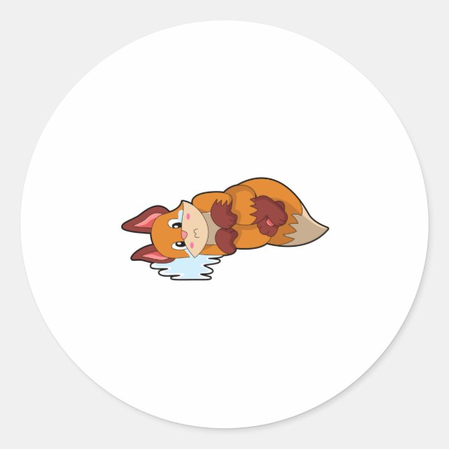 Pegatina Redonda Fox llorando (Anverso)