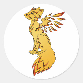 Pegatina Redonda Fox Phoenix