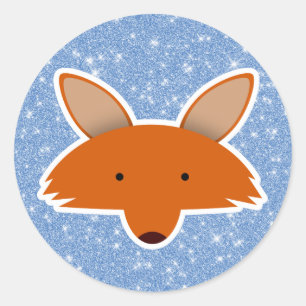 Pegatina Redonda Fox Purpurina