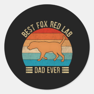 Pegatina Redonda Fox Red Lab Dad Labrador Retriever