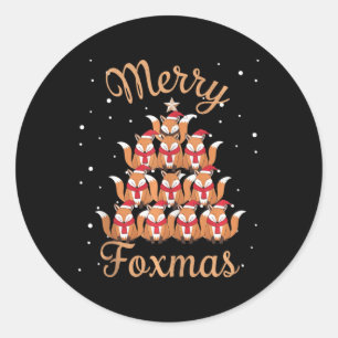 Pegatina Redonda Fox Xmas Tree Fox Christmas Tree Tank Top