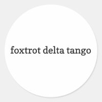 Foxtrot Delta Tango Sticker, Calcomanías de vinilo