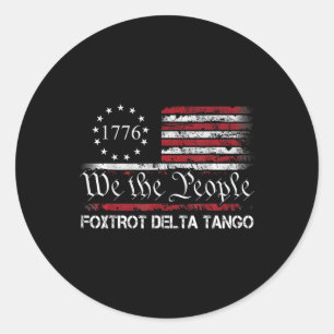 Pegatina Redonda Foxtrots Delta Tangos Funny Foxtrots Delta Tangos
