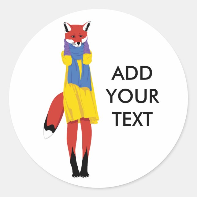 Pegatina Redonda Foxy Lady (Anverso)