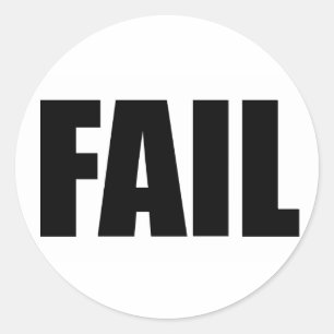 PEGATINA REDONDA FRACASO.