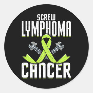 Pegatina Redonda Fracaso Linfoma Cáncer Sensibilización Cáncer Pele