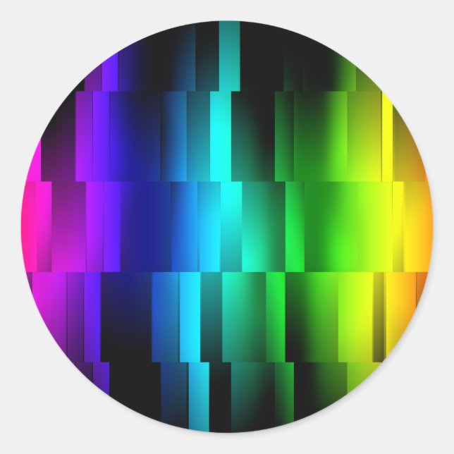 Pegatina Redonda Fracciones de Prisma (Anverso)