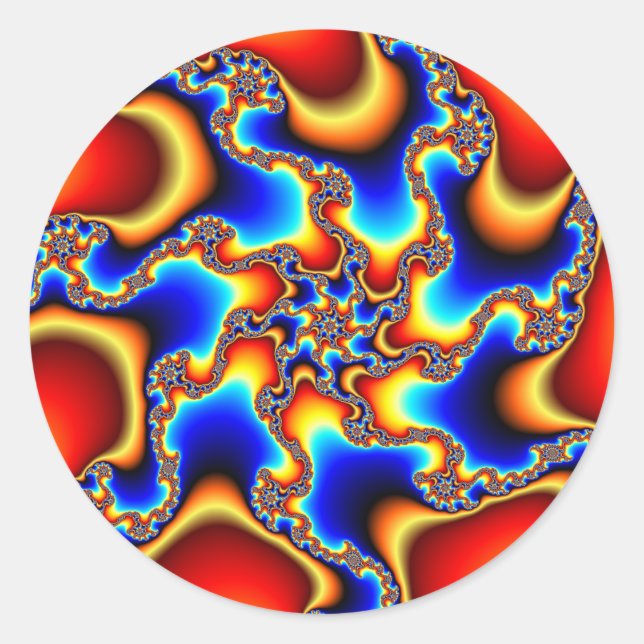 Pegatina Redonda Fractal (Anverso)