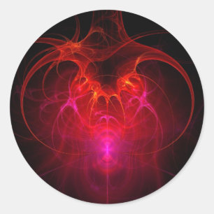 Pegatina Redonda Fractal - Ciencia - La red neuronal
