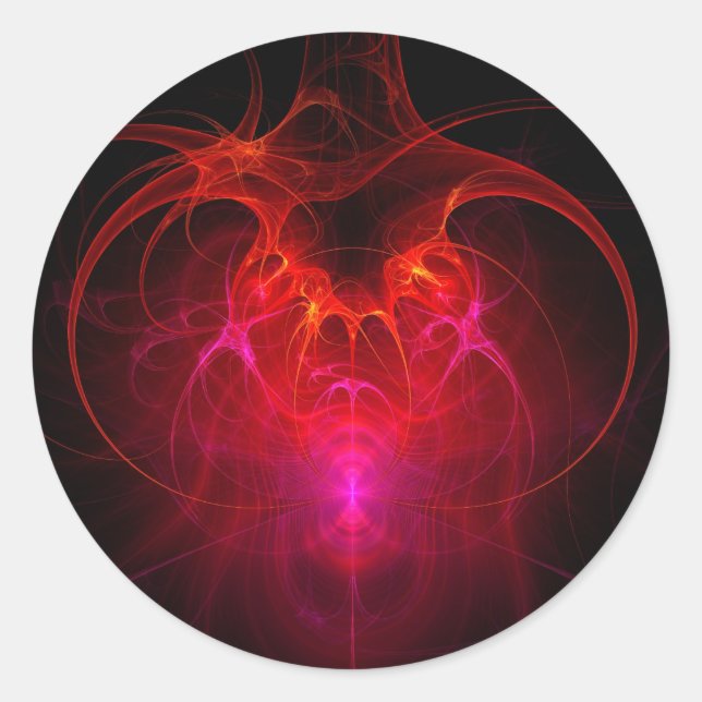 Pegatina Redonda Fractal - Ciencia - La red neuronal (Anverso)