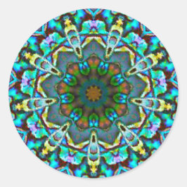 Pegatina Redonda Fractal de belleza opalescente