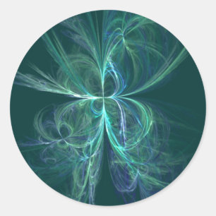 Pegatina Redonda Fractal de energía psíquica
