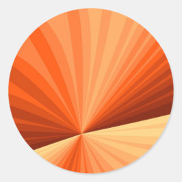 Pegatina Redonda Fractal gráfico de vainilla roja, Naranja abstract
