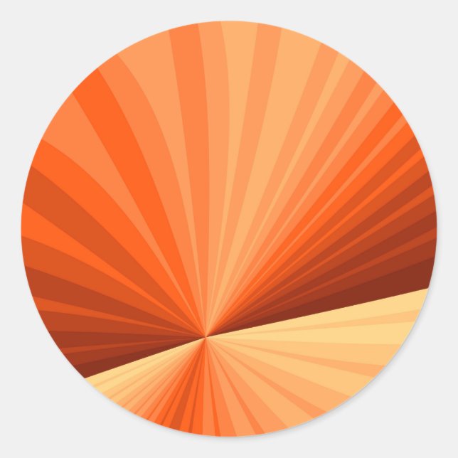 Pegatina Redonda Fractal gráfico de vainilla roja, Naranja abstract (Anverso)