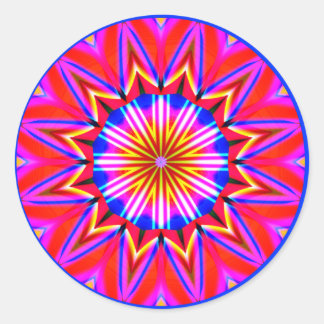 Pegatina Redonda Fractal Mandala