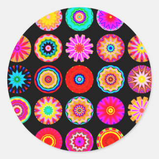 Pegatina Redonda Fractal Mandalas