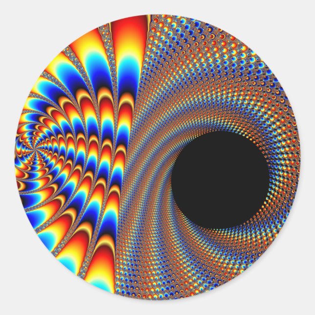 Pegatina Redonda Fractal Wink (Anverso)