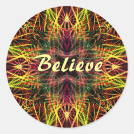 Pegatina Redonda FractalArts : Believe