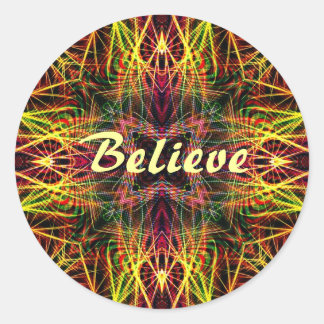 Pegatina Redonda FractalArts : Believe