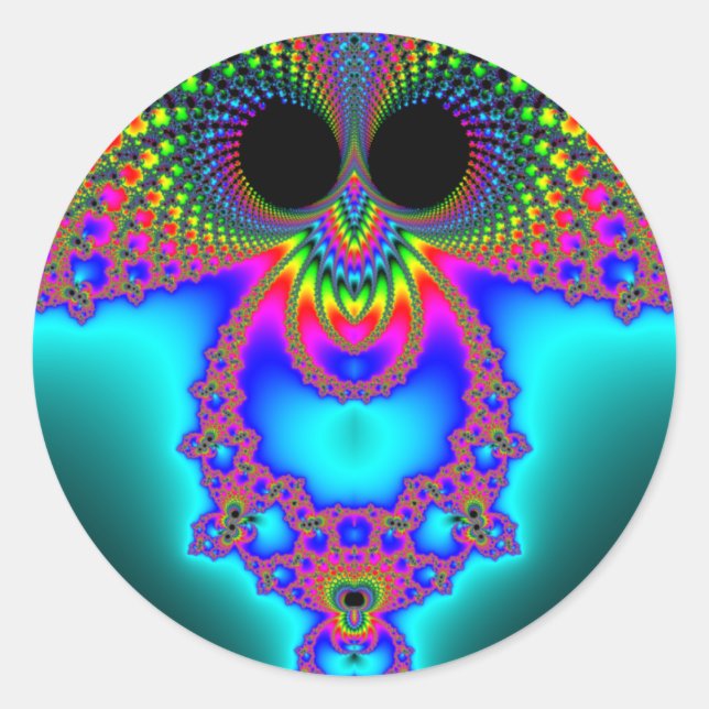 Pegatina Redonda Fractowl (Anverso)