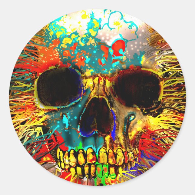 Pegatina Redonda Fracturado (Anverso)