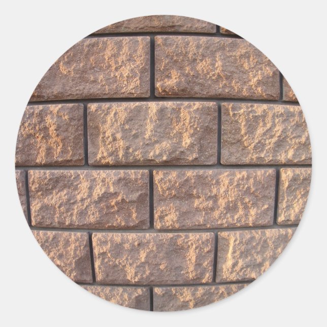 Pegatina Redonda Fragmento de la pared de los grandes bloques de ho (Anverso)