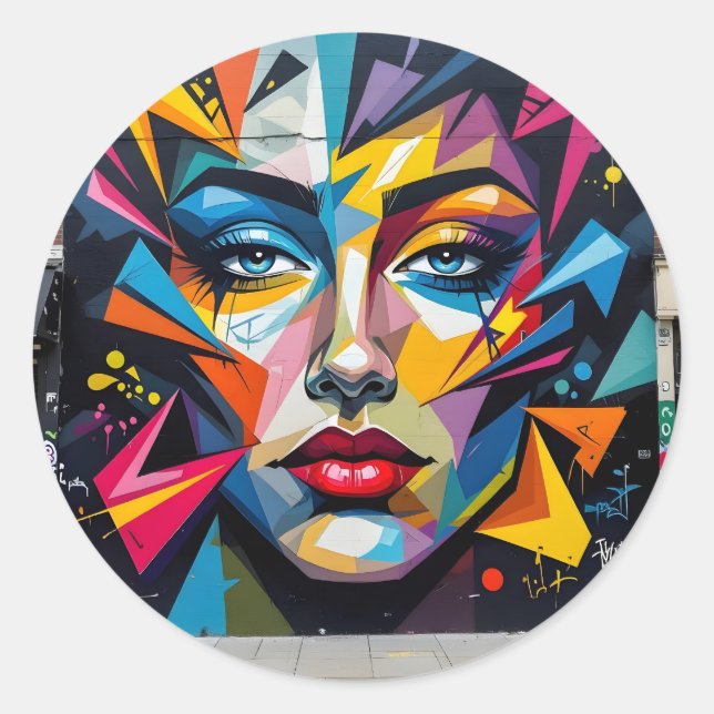 Pegatina Redonda Fragments Of Identity -  (Anverso)