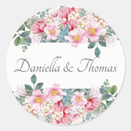 Pegatina Redonda Fragrantes Pegatinas de la invitación a la boda en