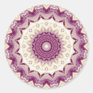 Pegatina Redonda Frambuesas y Kaleidoscopio Cream
