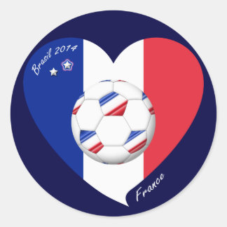 Pegatina Redonda "FRANCE" Soccer Team. Fútbol de Francia 2014