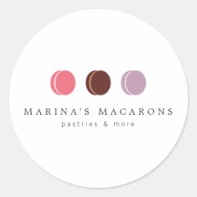 FRANCÉS MACARON TRIO LOGO 3 Pegatinas redondos