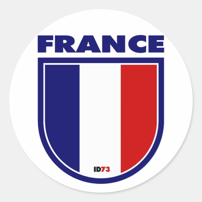 Pegatina Redonda Francia (Anverso)