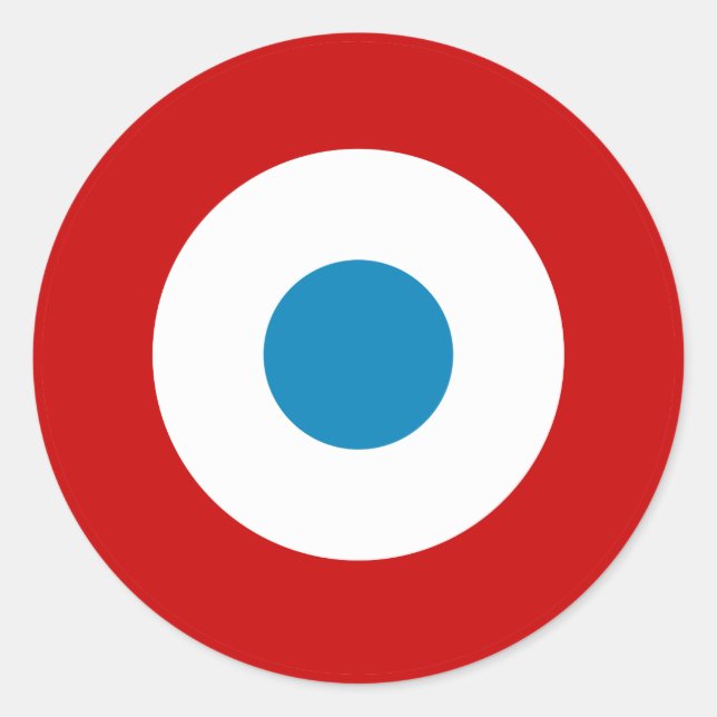 Pegatina Redonda Francia redondeó el símbolo de la bandera del país (Anverso)