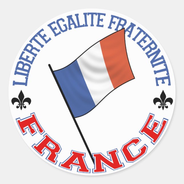 Pegatina Redonda Francia Sticker (Anverso)