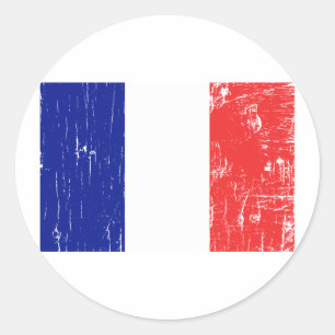 Pegatina Redonda Francia vintage