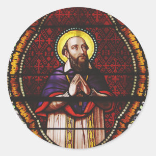 Pegatina Redonda Francisco de Sales Obispo de Ginebra