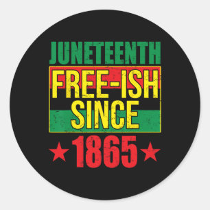 Pegatina Redonda Franco desde 1865 Historia negra afroamericana