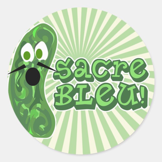 Pegatina Redonda Francois the Cucumber Bold (Anverso)