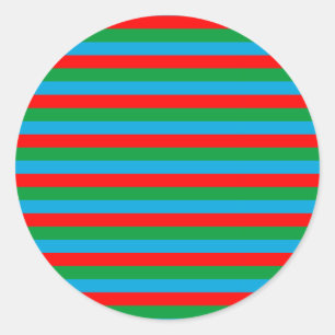 Pegatina Redonda franjas de la bandera de Azerbaiyán