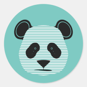 Pegatina Redonda franjas pandas