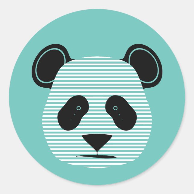 Pegatina Redonda franjas pandas (Anverso)