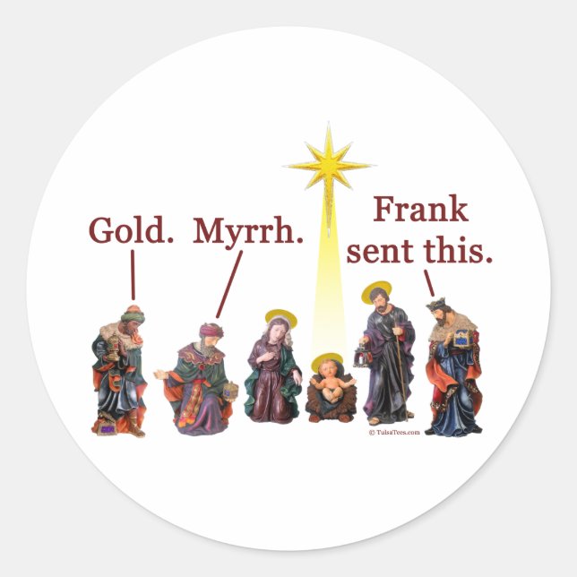 Pegatina Redonda Frank Envió Esto (Anverso)