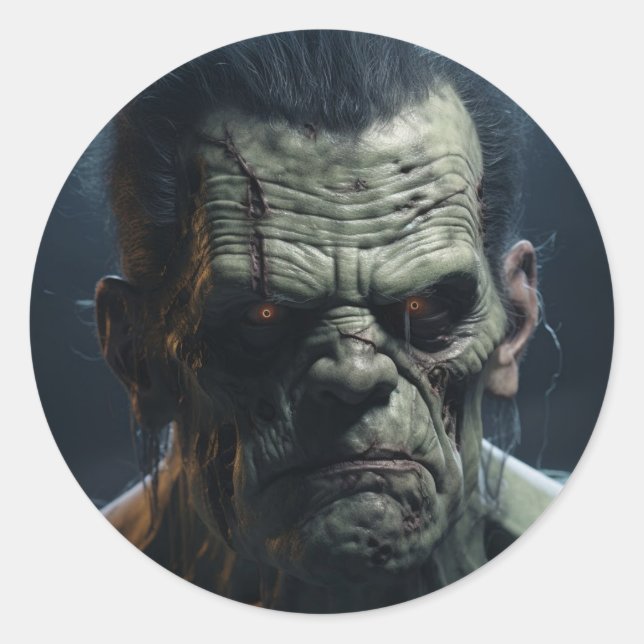 Pegatina Redonda Frankenstein (Anverso)