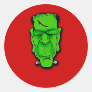 Pegatina Redonda ¡Frankenstein Face Captar tú mismo! T CAMISETAS