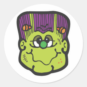 Pegatina Redonda frankenstein face personalizado