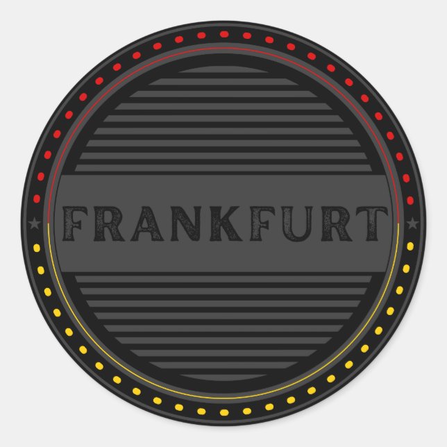 Pegatina Redonda Frankfurt City Pride Emblem – German Identity (Anverso)