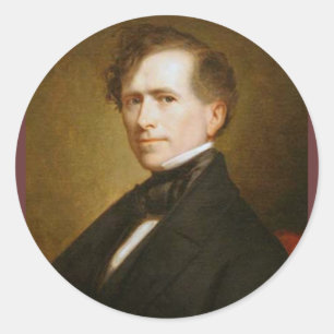 Pegatina Redonda Franklin Pierce 14° Presidente
