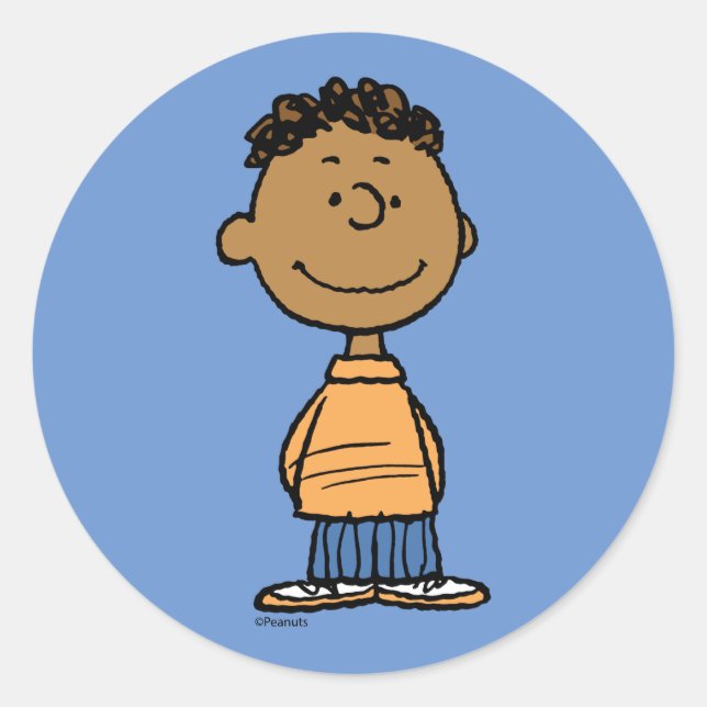 Pegatina Redonda Franklin Smiling (Anverso)