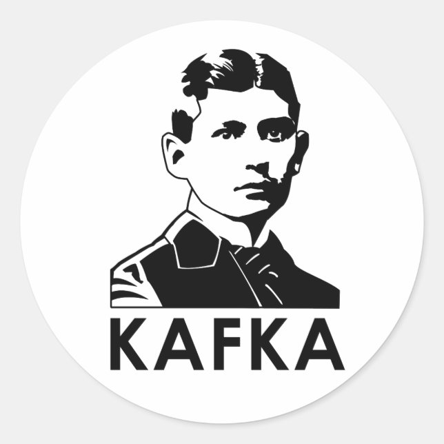 Pegatina Redonda Franz Kafka (Anverso)